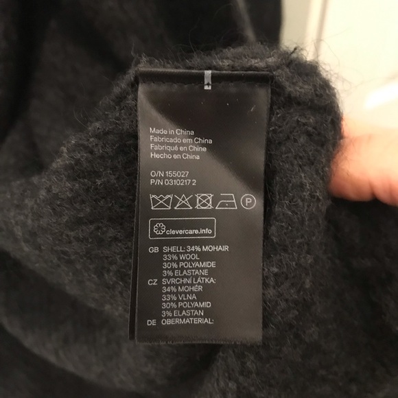 H&M hm Mohair Blend Oversized Cardigan Charcoal - Picture 6 of 6